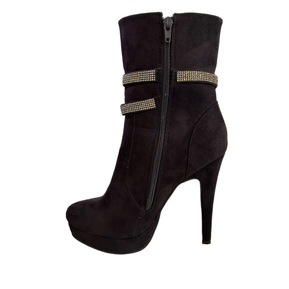 Italina  tall faux suede boots. 5” heel 1” platform SSN 6617 size 9 side zip - Picture 6 of 10